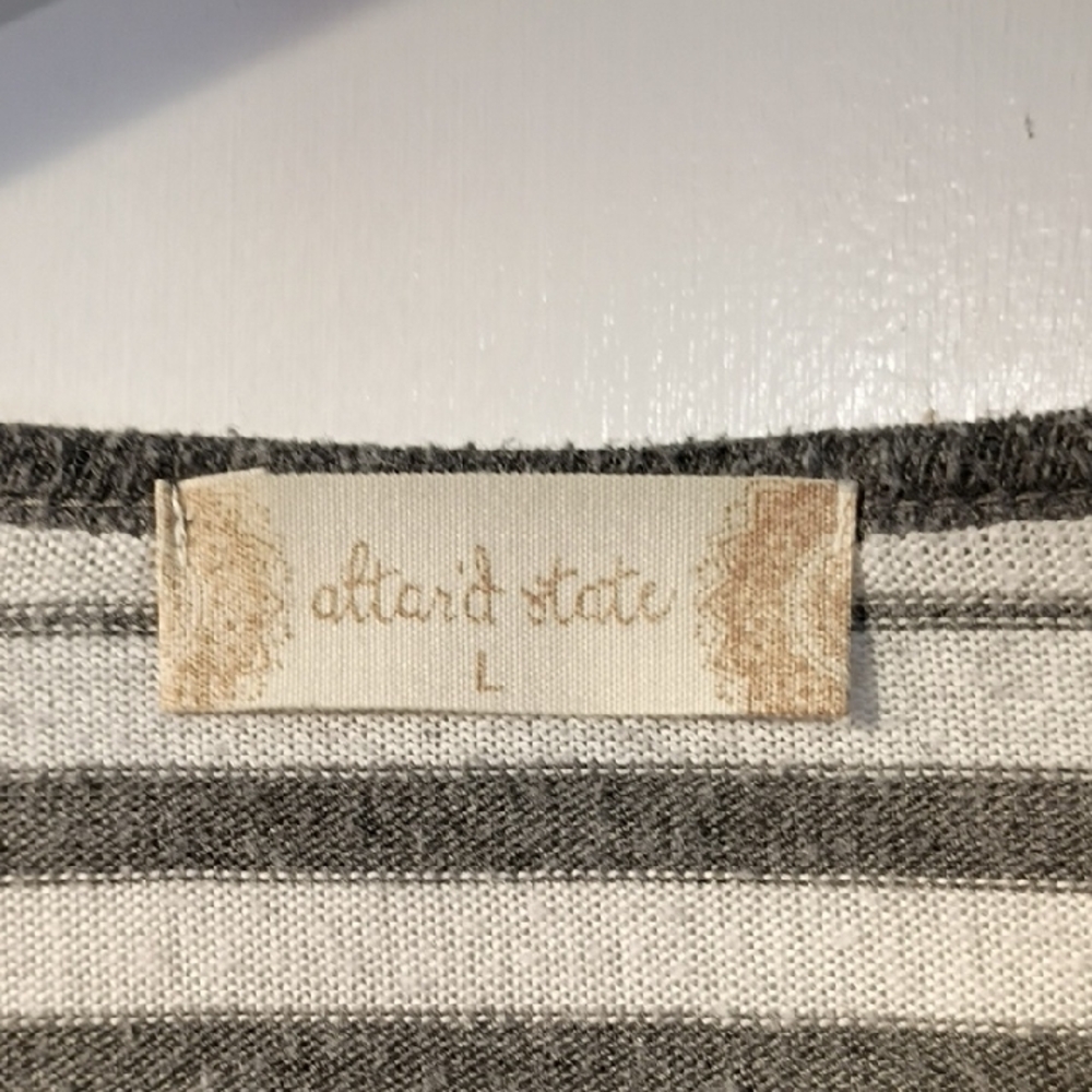 Alter'd State Black and White Striped Long Sleeve Top Women's Size Large - Picture 2 of 9